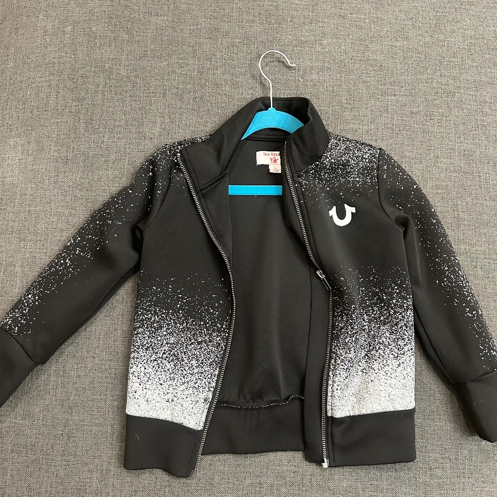 5T True Religion Zip hoodies black and white